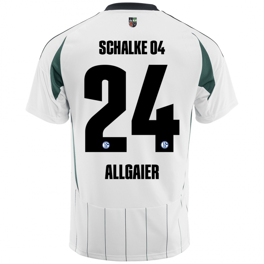 Kinder Felix Allgaier #24 Weiß Grün Auswärtstrikot Trikot 2024/25 T-Shirt Österreich