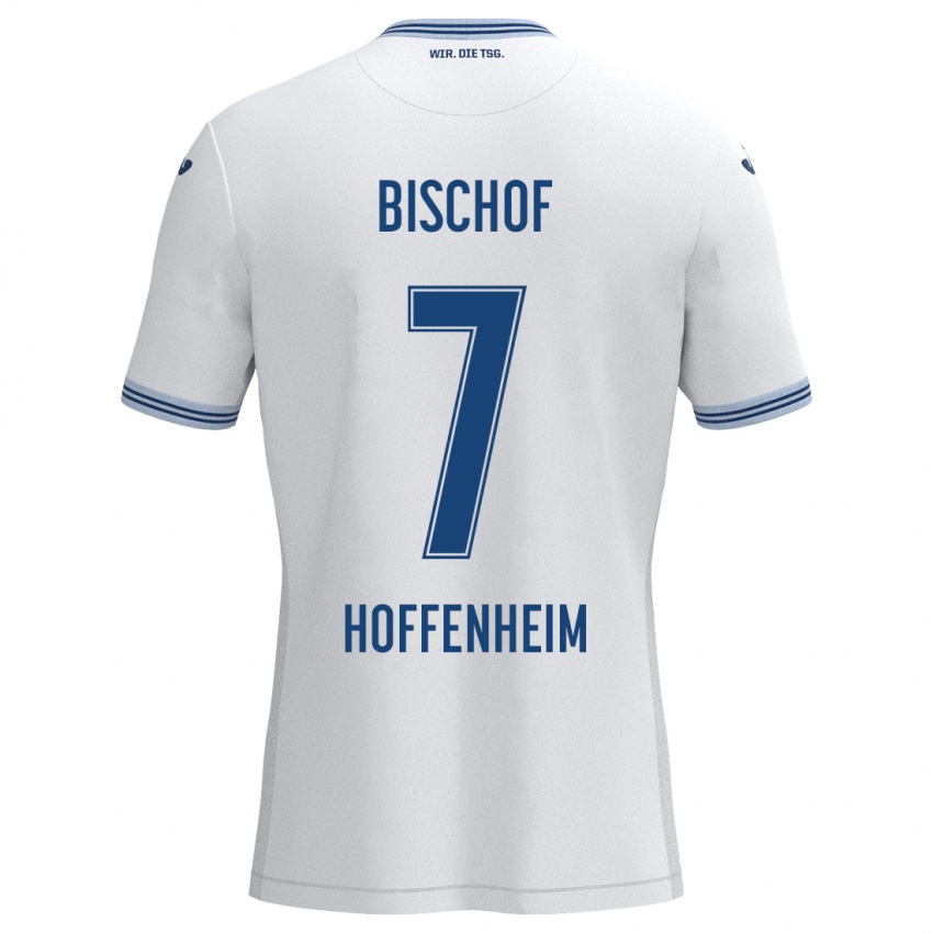 Kinder Tom Bischof #7 Weiß Blau Auswärtstrikot Trikot 2024/25 T-Shirt Österreich