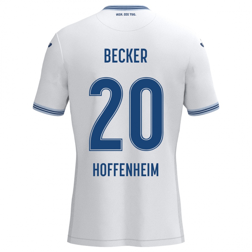 Kinder Finn Ole Becker #20 Weiß Blau Auswärtstrikot Trikot 2024/25 T-Shirt Österreich