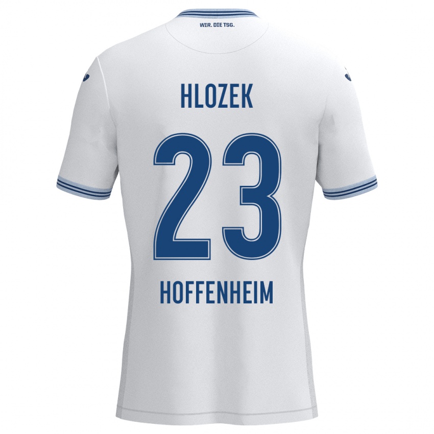 Kinder Adam Hlozek #23 Weiß Blau Auswärtstrikot Trikot 2024/25 T-Shirt Österreich