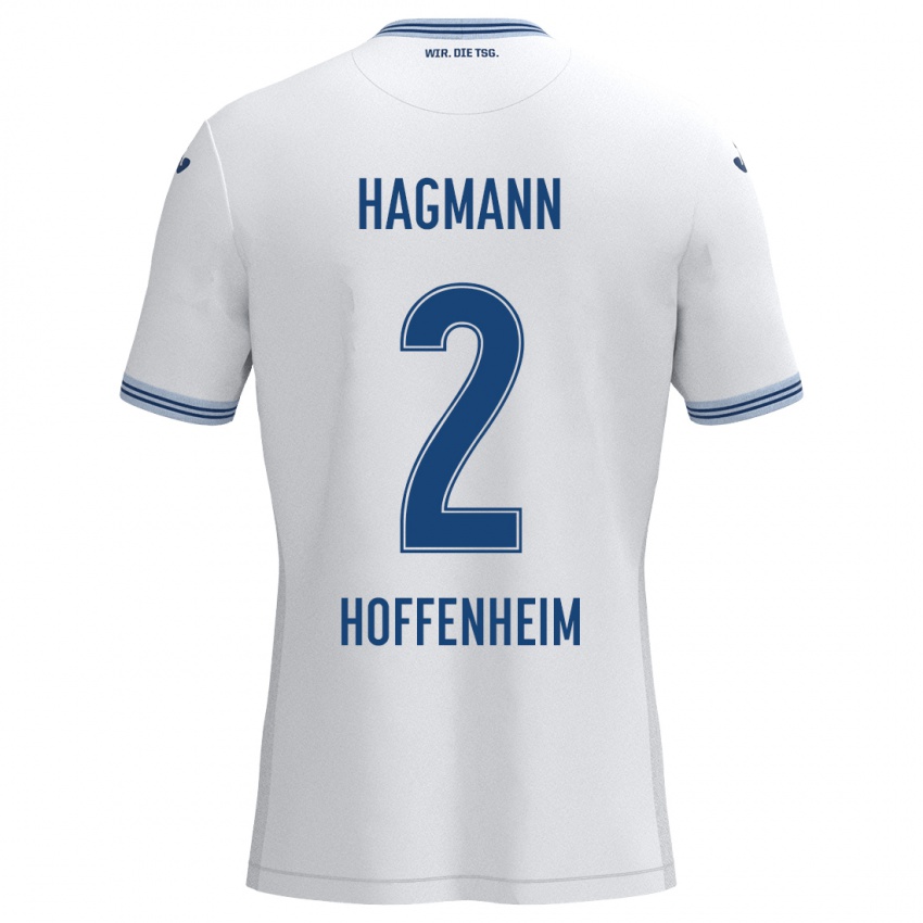 Kinder Felix Hagmann #2 Weiß Blau Auswärtstrikot Trikot 2024/25 T-Shirt Österreich