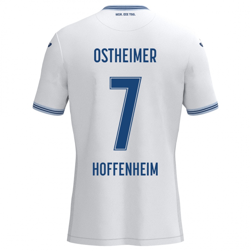 Kinder Nevio Ostheimer #7 Weiß Blau Auswärtstrikot Trikot 2024/25 T-Shirt Österreich