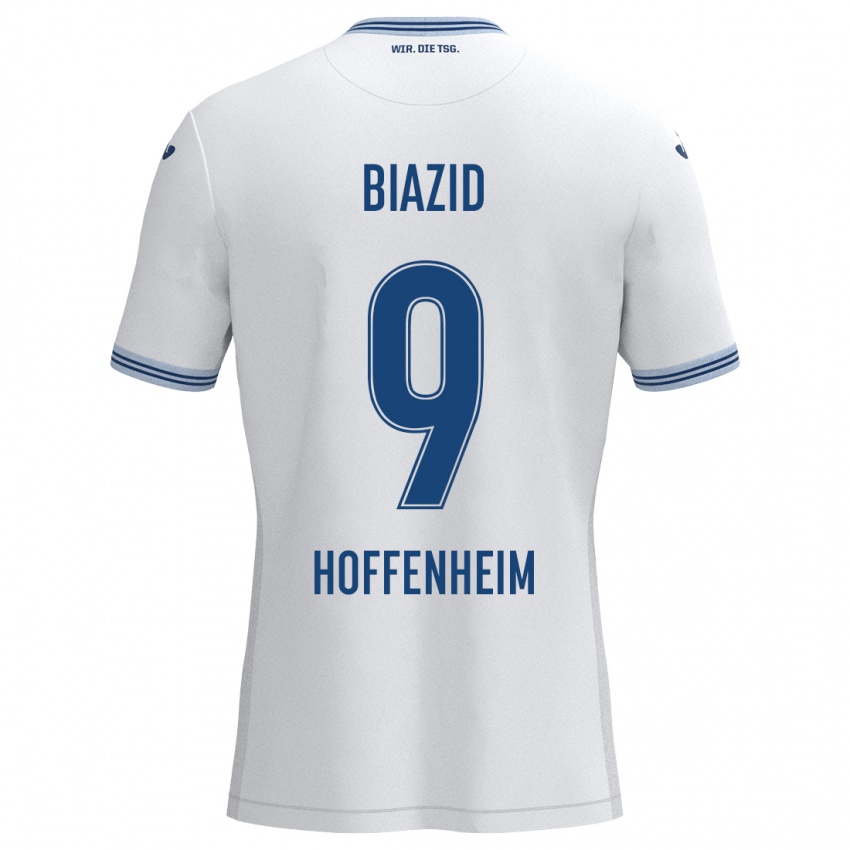 Kinder Zain Biazid #9 Weiß Blau Auswärtstrikot Trikot 2024/25 T-Shirt Österreich