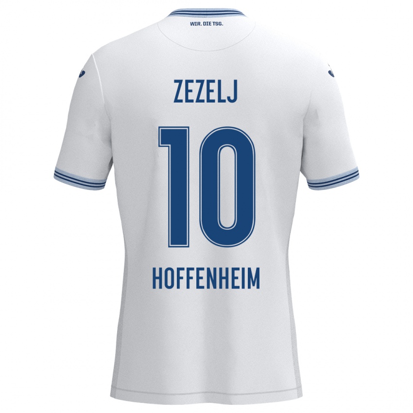 Kinder Neno Zezelj #10 Weiß Blau Auswärtstrikot Trikot 2024/25 T-Shirt Österreich