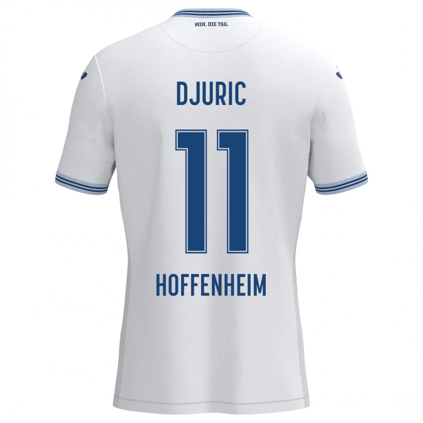 Kinder Luka Djuric #11 Weiß Blau Auswärtstrikot Trikot 2024/25 T-Shirt Österreich