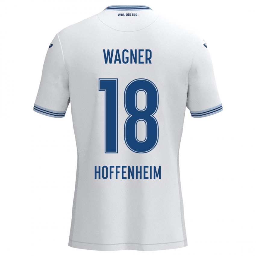 Kinder Ricardo Wagner #18 Weiß Blau Auswärtstrikot Trikot 2024/25 T-Shirt Österreich