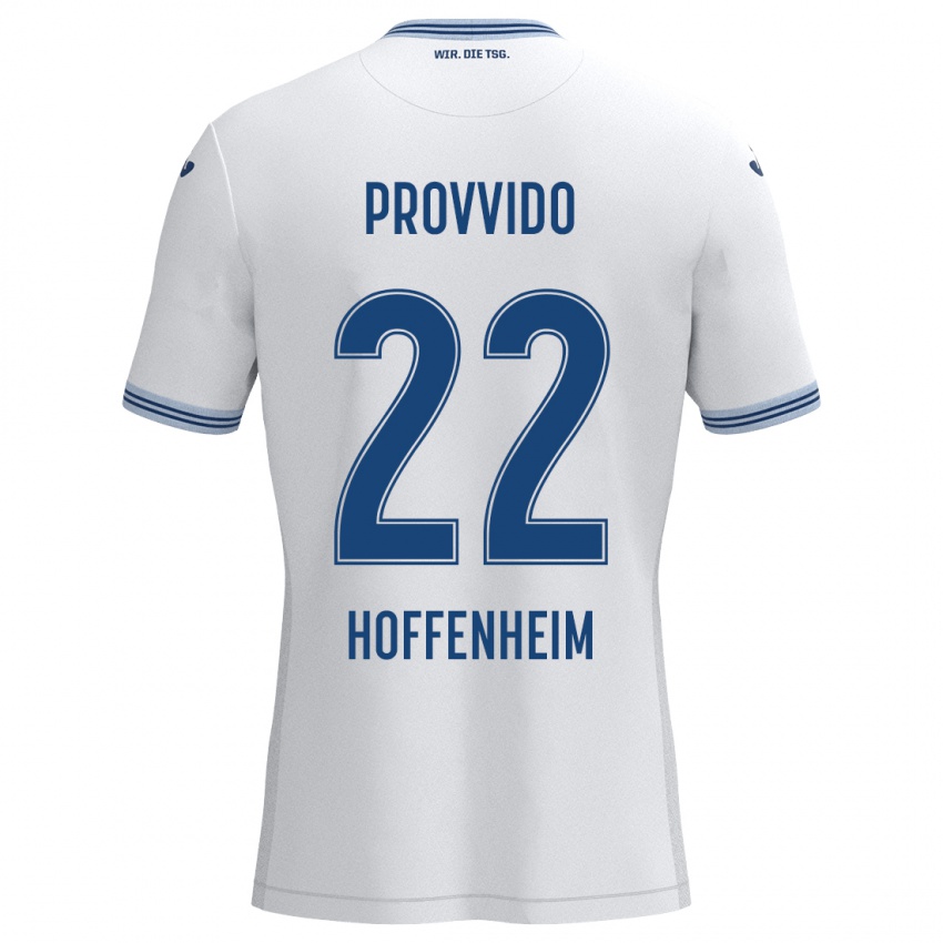 Kinder Luca Provvido #22 Weiß Blau Auswärtstrikot Trikot 2024/25 T-Shirt Österreich