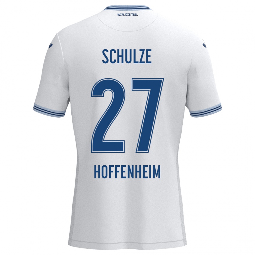 Kinder Louis Schulze #27 Weiß Blau Auswärtstrikot Trikot 2024/25 T-Shirt Österreich