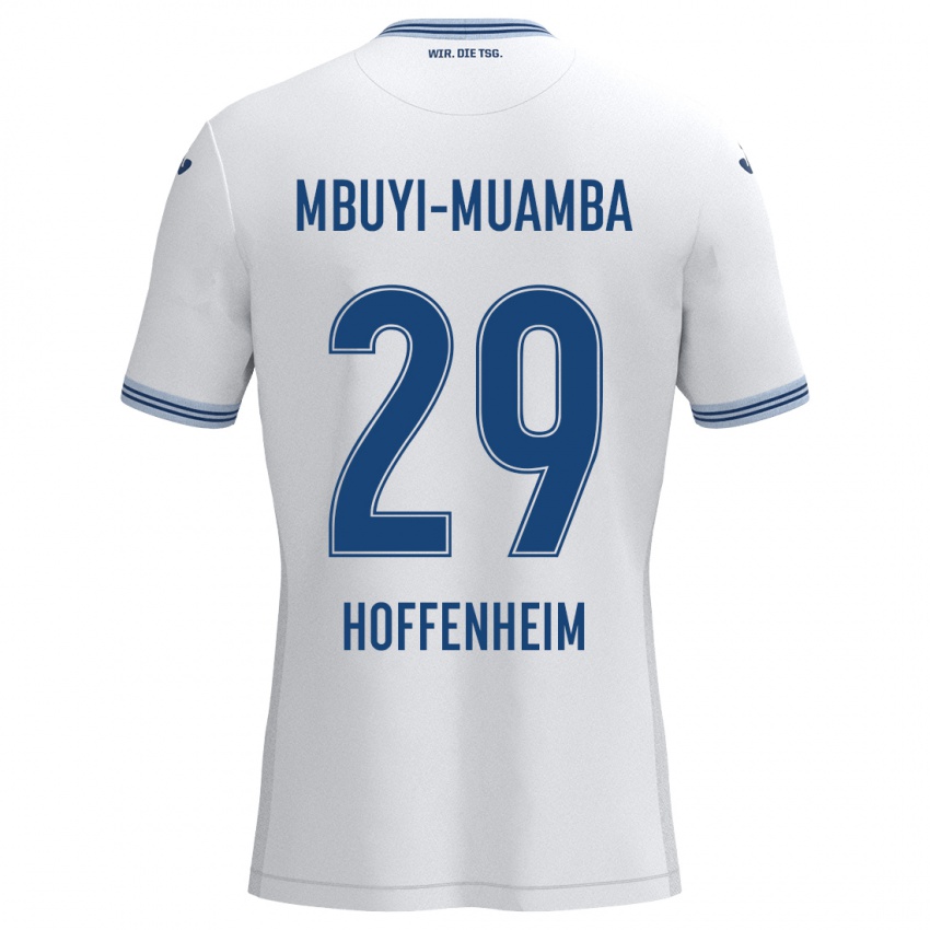 Kinder Hubert Mbuyi-Muamba #29 Weiß Blau Auswärtstrikot Trikot 2024/25 T-Shirt Österreich