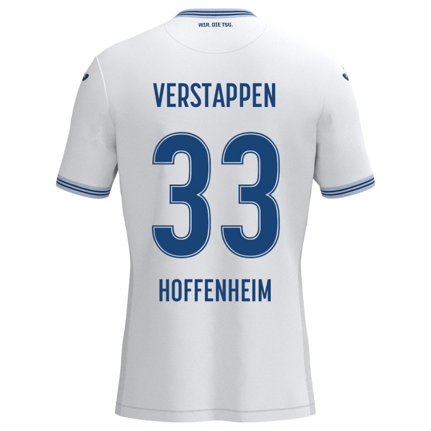 Kinder Eric Verstappen #33 Weiß Blau Auswärtstrikot Trikot 2024/25 T-Shirt Österreich