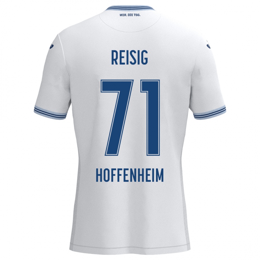 Kinder Ruben Reisig #71 Weiß Blau Auswärtstrikot Trikot 2024/25 T-Shirt Österreich