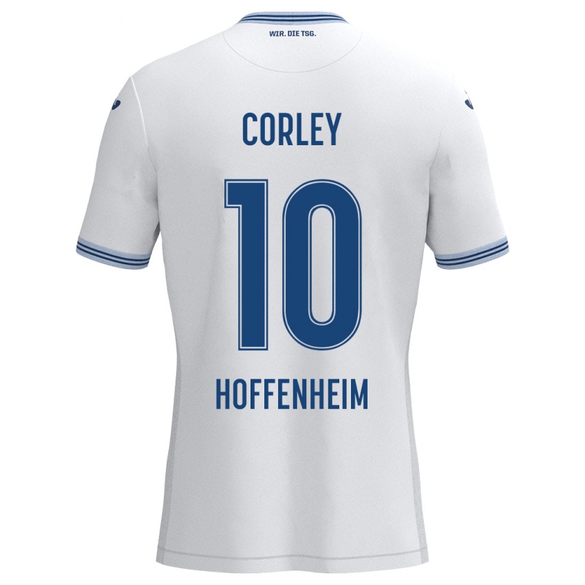 Kinder Gia Corley #10 Weiß Blau Auswärtstrikot Trikot 2024/25 T-Shirt Österreich