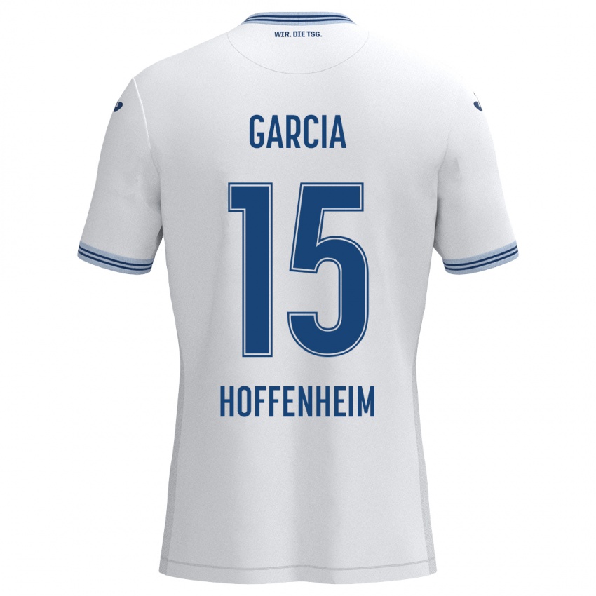 Kinder Marta Cazalla Garcia #15 Weiß Blau Auswärtstrikot Trikot 2024/25 T-Shirt Österreich