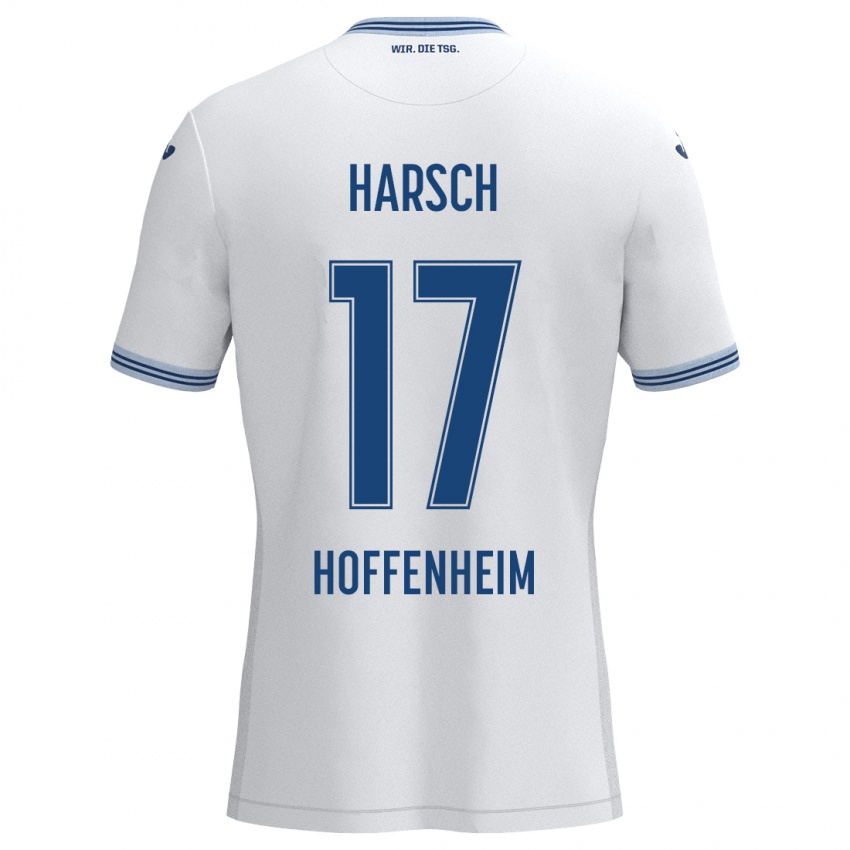 Kinder Franziska Harsch #17 Weiß Blau Auswärtstrikot Trikot 2024/25 T-Shirt Österreich