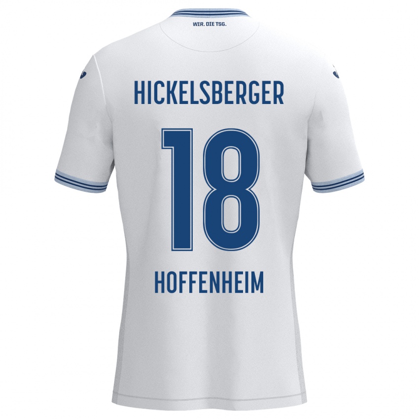 Kinder Julia Hickelsberger #18 Weiß Blau Auswärtstrikot Trikot 2024/25 T-Shirt Österreich