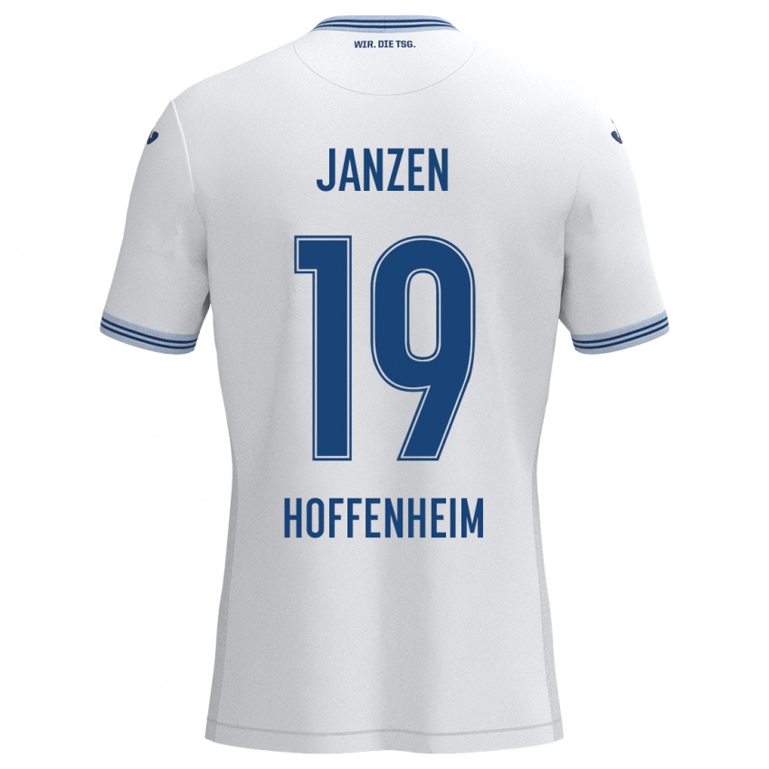 Kinder Mathilde Janzen #19 Weiß Blau Auswärtstrikot Trikot 2024/25 T-Shirt Österreich