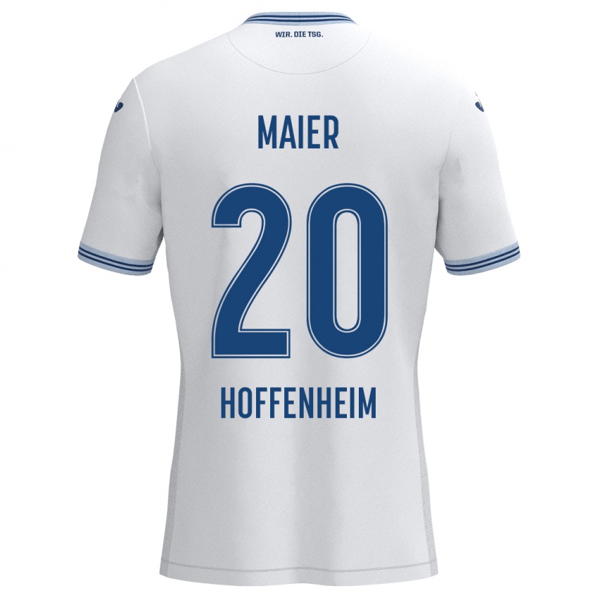 Kinder Leonie Maier #20 Weiß Blau Auswärtstrikot Trikot 2024/25 T-Shirt Österreich