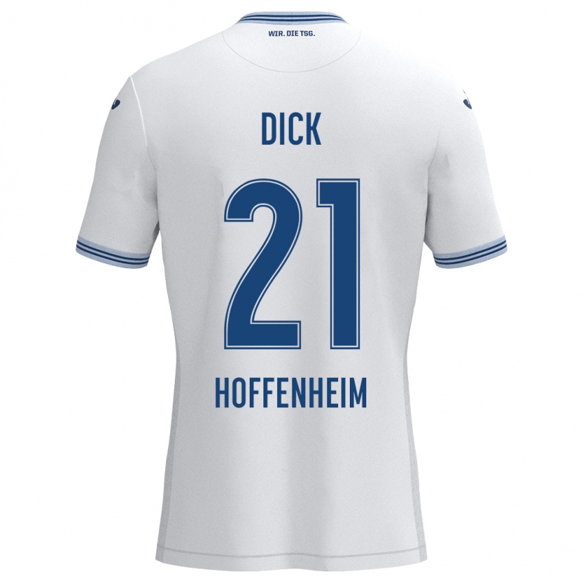 Kinder Laura Dick #21 Weiß Blau Auswärtstrikot Trikot 2024/25 T-Shirt Österreich