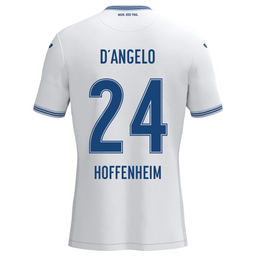 Kinder Chiara D'angelo #24 Weiß Blau Auswärtstrikot Trikot 2024/25 T-Shirt Österreich