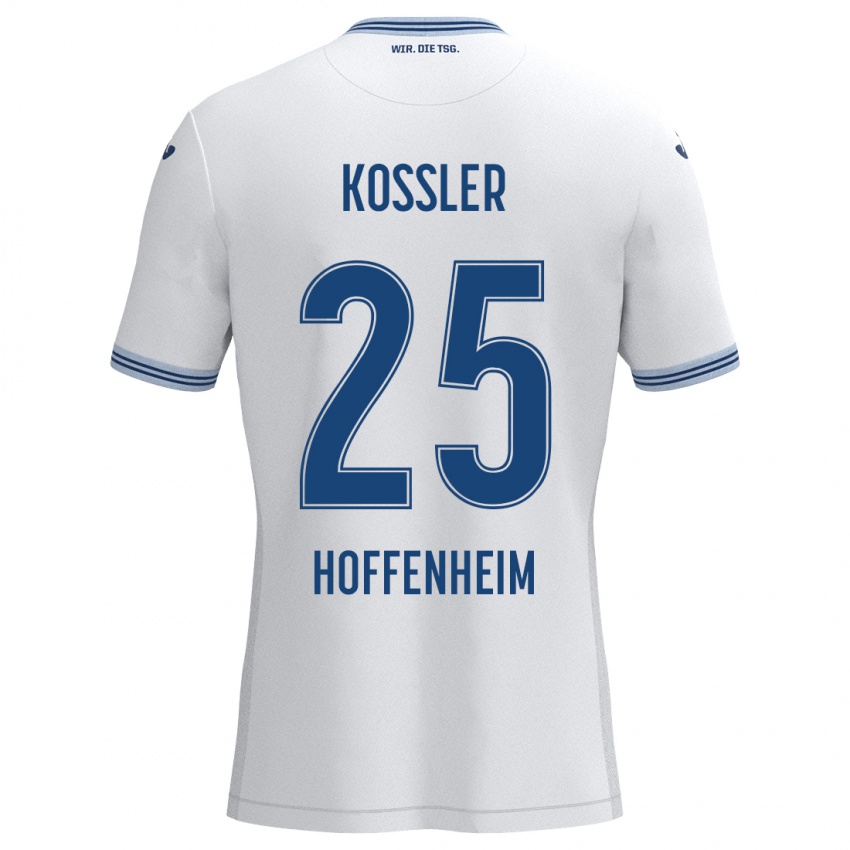 Kinder Melissa Kössler #25 Weiß Blau Auswärtstrikot Trikot 2024/25 T-Shirt Österreich