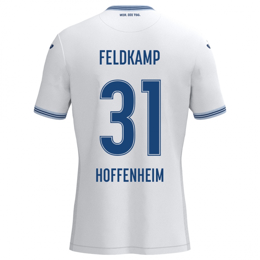 Kinder Jana Feldkamp #31 Weiß Blau Auswärtstrikot Trikot 2024/25 T-Shirt Österreich