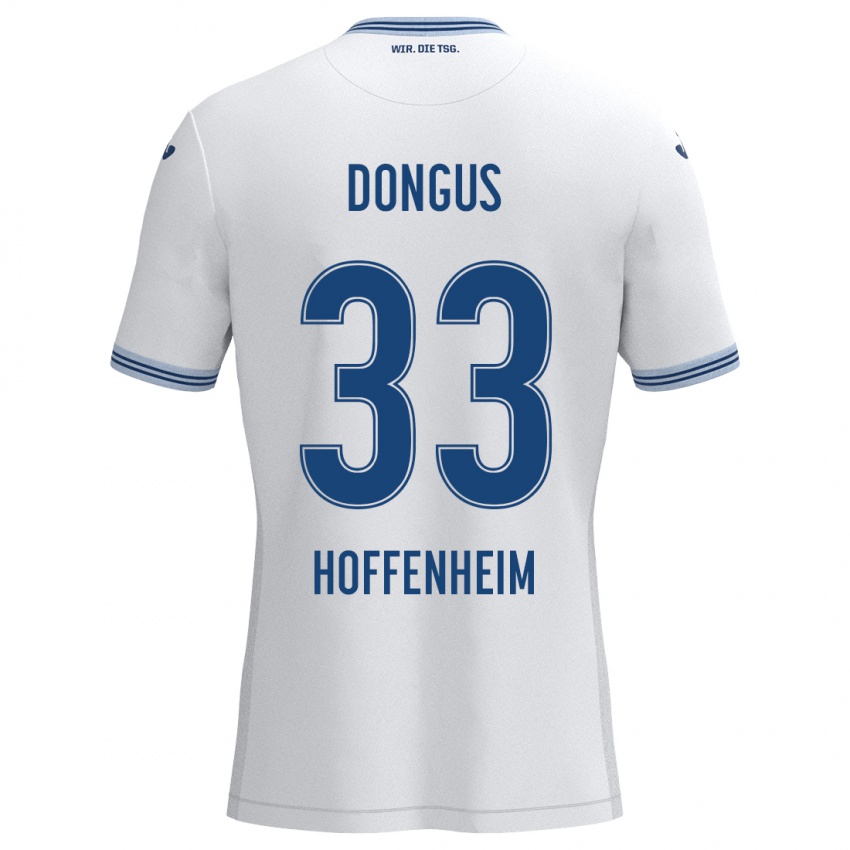 Kinder Fabienne Dongus #33 Weiß Blau Auswärtstrikot Trikot 2024/25 T-Shirt Österreich