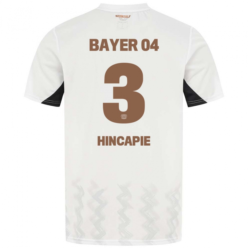 Kinder Piero Hincapié #3 Weiß Schwarz Auswärtstrikot Trikot 2024/25 T-Shirt Österreich