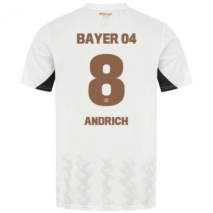 Kinder Robert Andrich #8 Weiß Schwarz Auswärtstrikot Trikot 2024/25 T-Shirt Österreich