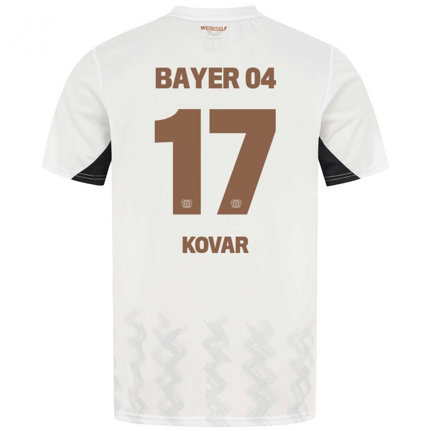 Kinder Matej Kovar #17 Weiß Schwarz Auswärtstrikot Trikot 2024/25 T-Shirt Österreich