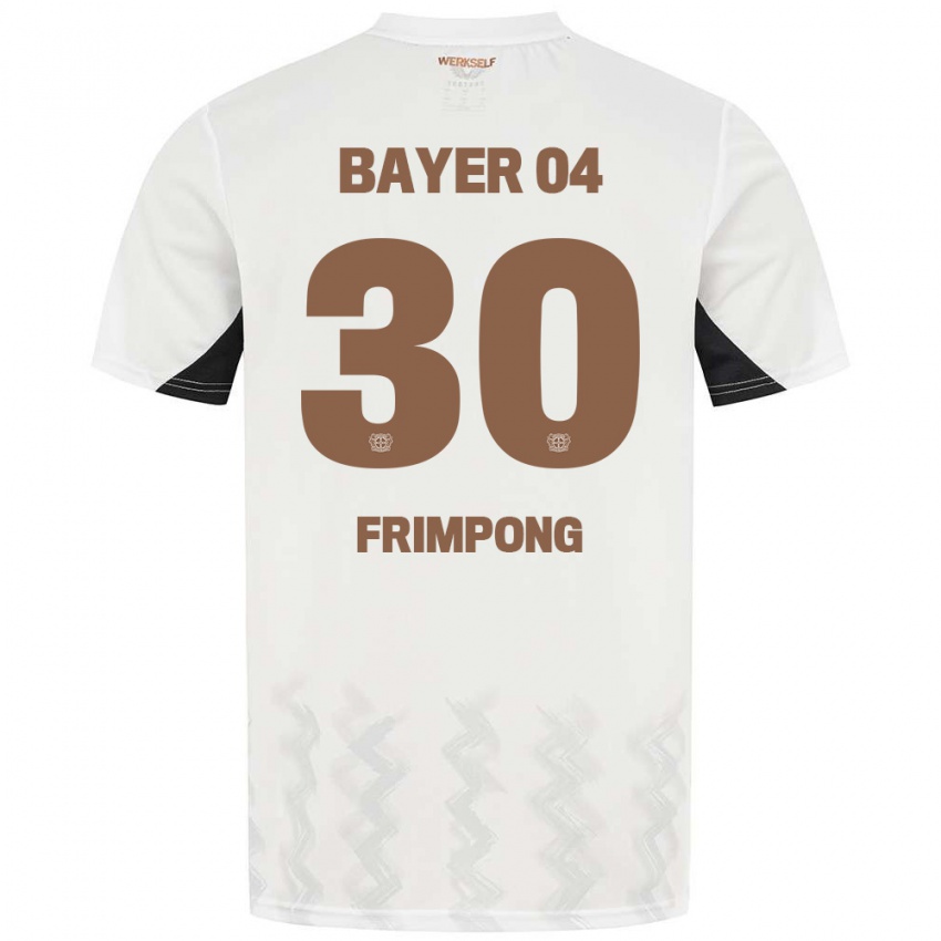 Kinder Jeremie Frimpong #30 Weiß Schwarz Auswärtstrikot Trikot 2024/25 T-Shirt Österreich