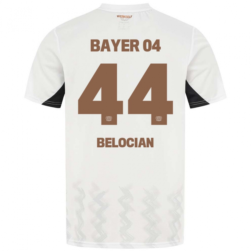 Kinder Jeanuël Belocian #44 Weiß Schwarz Auswärtstrikot Trikot 2024/25 T-Shirt Österreich