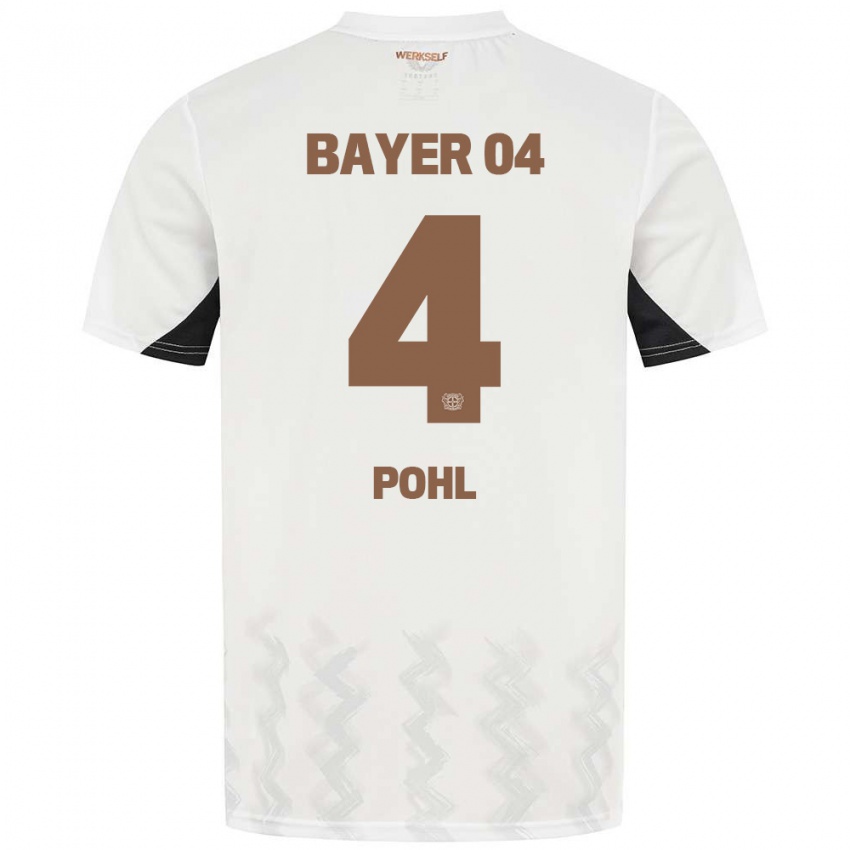 Kinder Ferdinand Pohl #4 Weiß Schwarz Auswärtstrikot Trikot 2024/25 T-Shirt Österreich