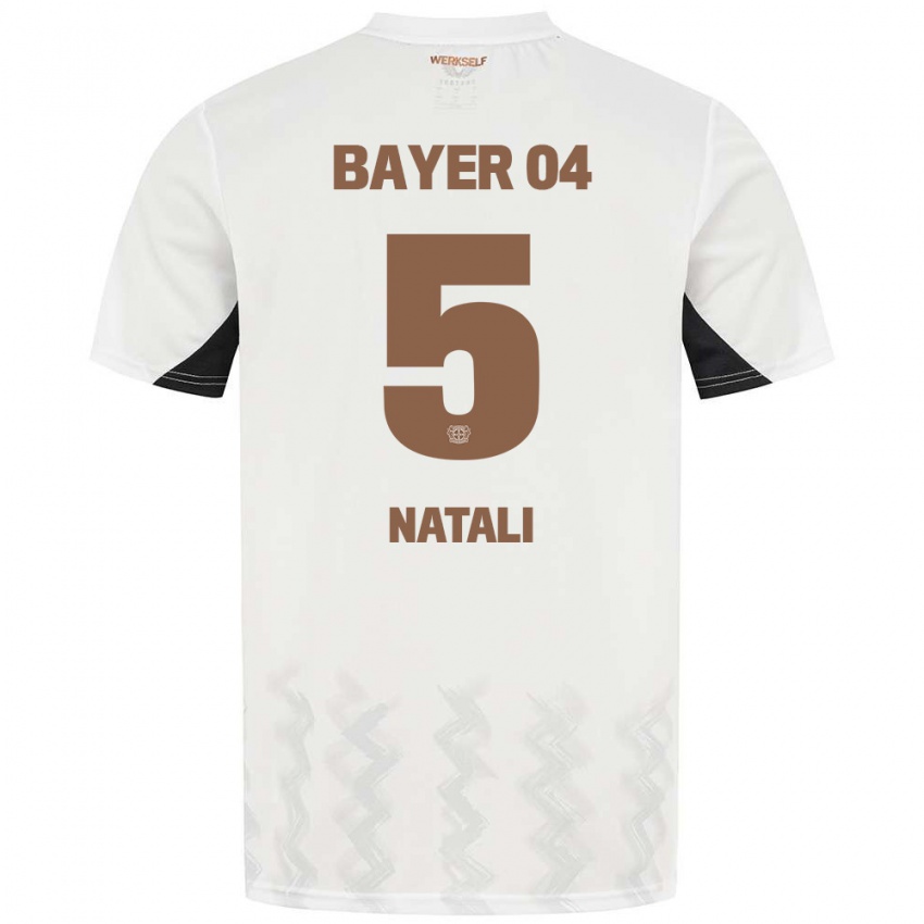 Kinder Andrea Natali #5 Weiß Schwarz Auswärtstrikot Trikot 2024/25 T-Shirt Österreich