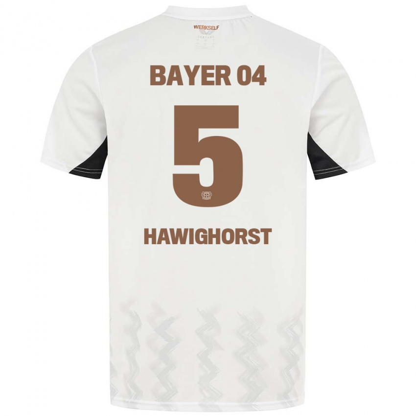 Kinder Ben Hawighorst #5 Weiß Schwarz Auswärtstrikot Trikot 2024/25 T-Shirt Österreich