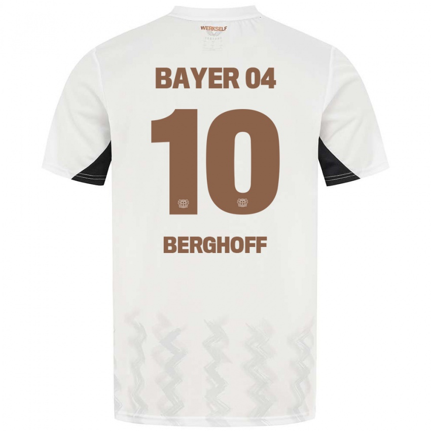 Kinder Jonah Berghoff #10 Weiß Schwarz Auswärtstrikot Trikot 2024/25 T-Shirt Österreich