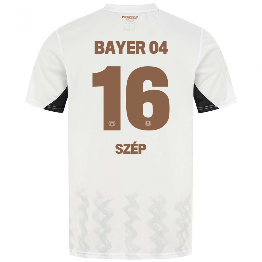 Kinder Márton Szép #16 Weiß Schwarz Auswärtstrikot Trikot 2024/25 T-Shirt Österreich