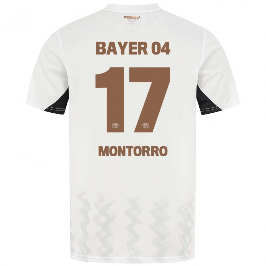 Kinder Josuè Montorro #17 Weiß Schwarz Auswärtstrikot Trikot 2024/25 T-Shirt Österreich