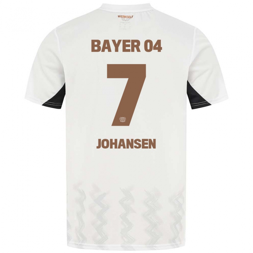 Kinder Cecilie Johansen #7 Weiß Schwarz Auswärtstrikot Trikot 2024/25 T-Shirt Österreich