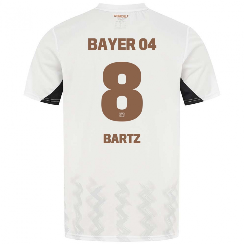 Kinder Paulina Bartz #8 Weiß Schwarz Auswärtstrikot Trikot 2024/25 T-Shirt Österreich