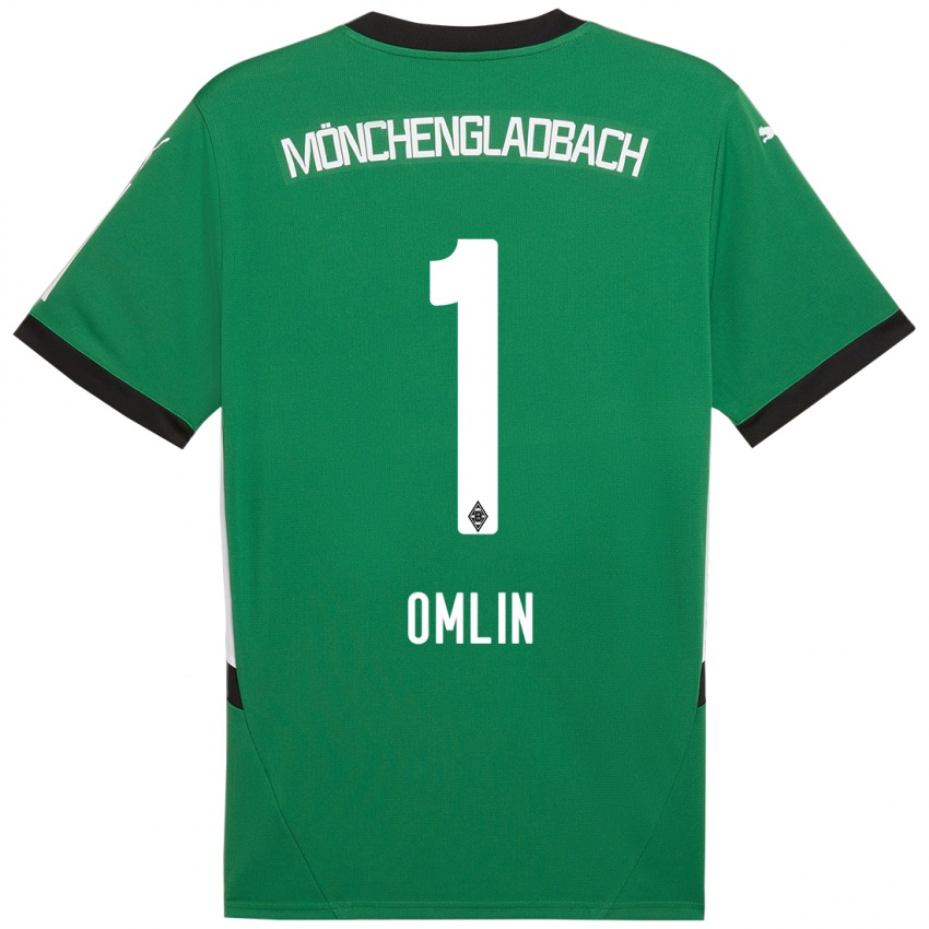 Kinder Jonas Omlin #1 Grün Weiß Auswärtstrikot Trikot 2024/25 T-Shirt Österreich