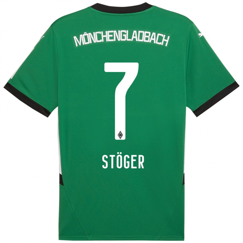 Kinder Kevin Stöger #7 Grün Weiß Auswärtstrikot Trikot 2024/25 T-Shirt Österreich