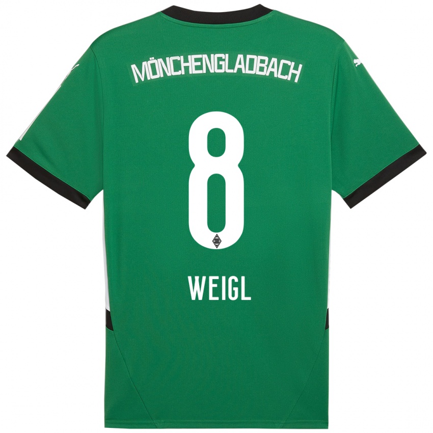 Kinder Julian Weigl #8 Grün Weiß Auswärtstrikot Trikot 2024/25 T-Shirt Österreich