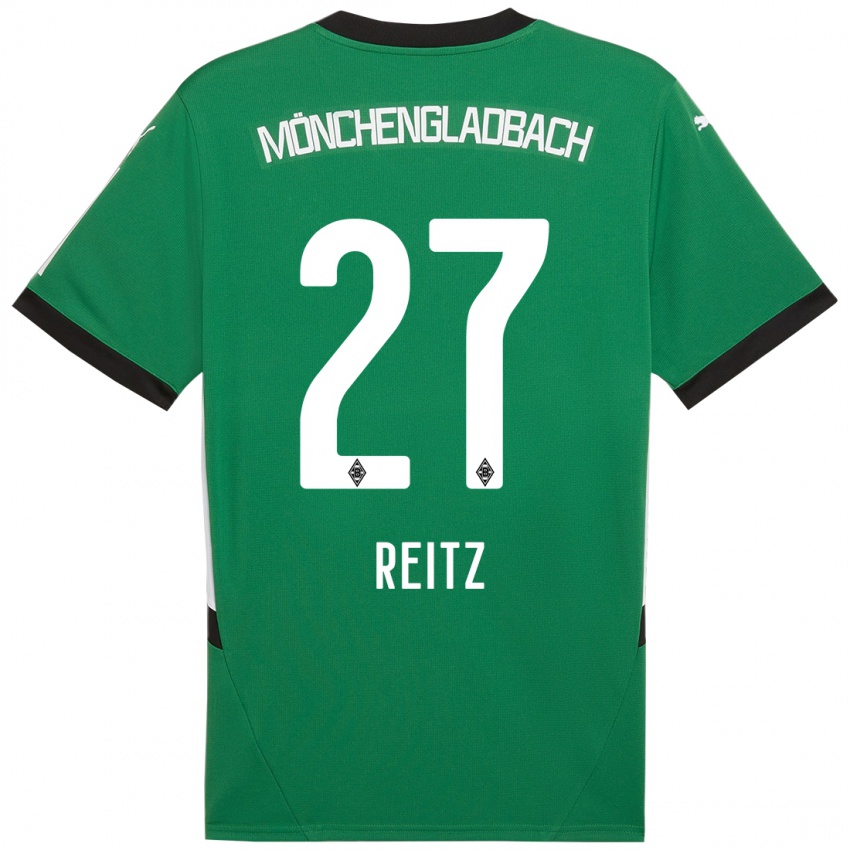 Kinder Rocco Reitz #27 Grün Weiß Auswärtstrikot Trikot 2024/25 T-Shirt Österreich