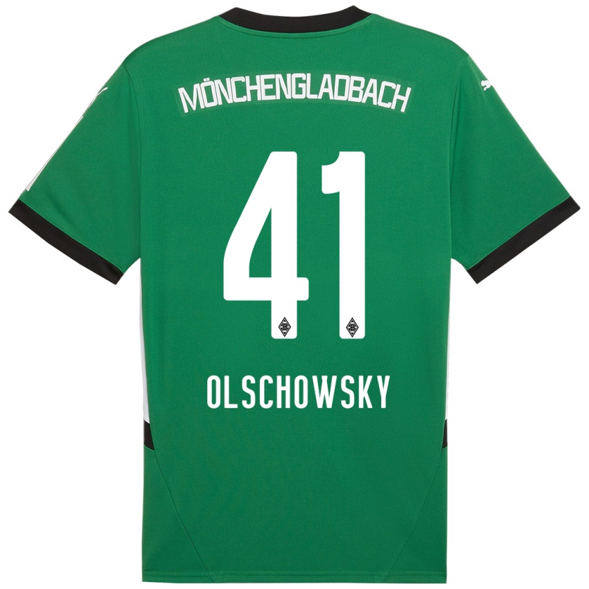 Kinder Jan Olschowsky #41 Grün Weiß Auswärtstrikot Trikot 2024/25 T-Shirt Österreich