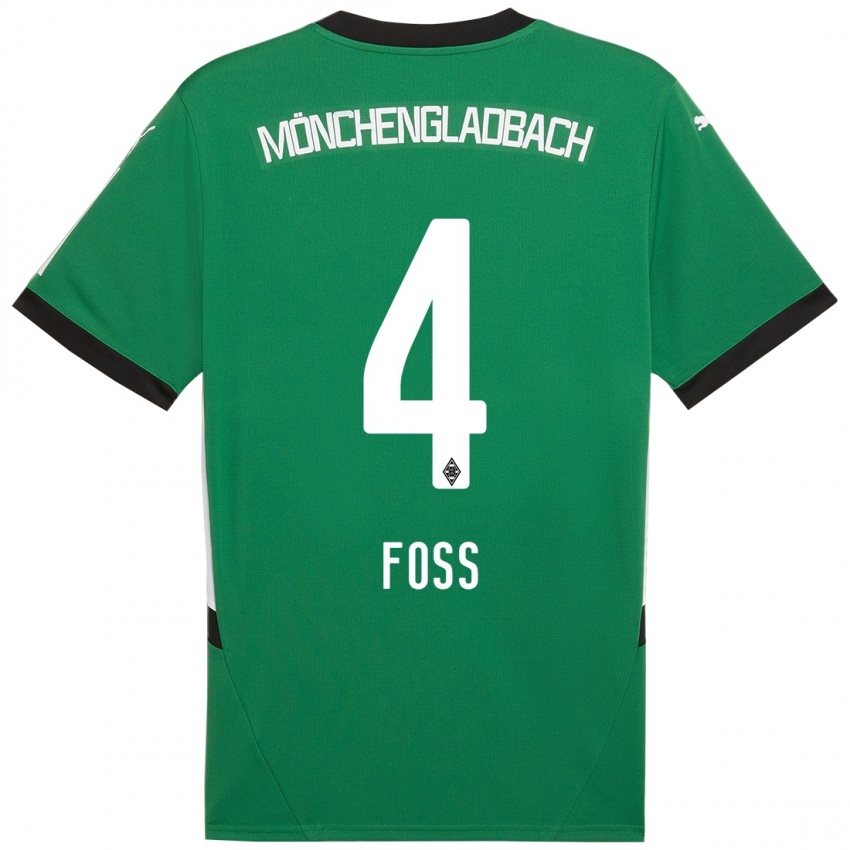 Kinder Jonathan Foss #4 Grün Weiß Auswärtstrikot Trikot 2024/25 T-Shirt Österreich