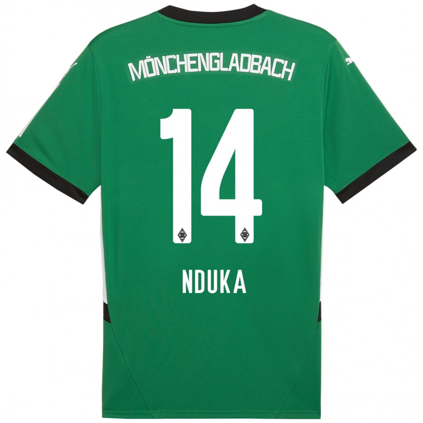 Kinder Michael Nduka #14 Grün Weiß Auswärtstrikot Trikot 2024/25 T-Shirt Österreich