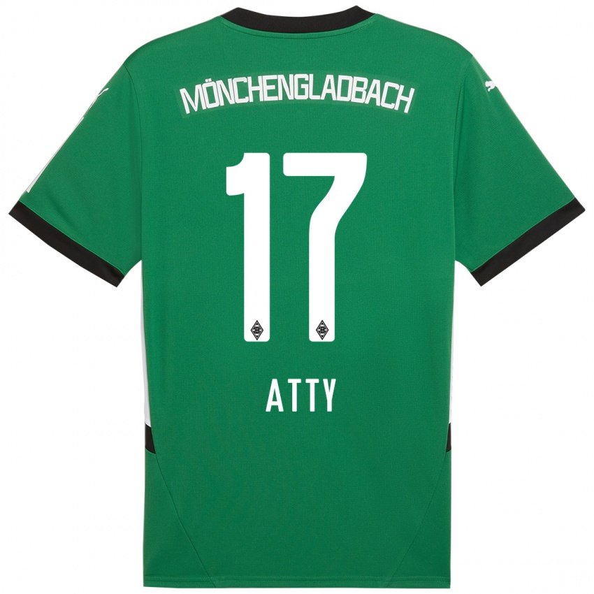 Kinder Yassir Atty #17 Grün Weiß Auswärtstrikot Trikot 2024/25 T-Shirt Österreich