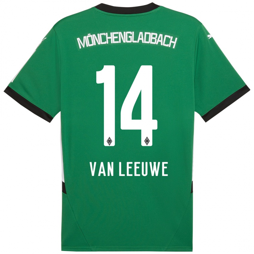 Kinder Kyra Van Leeuwe #14 Grün Weiß Auswärtstrikot Trikot 2024/25 T-Shirt Österreich