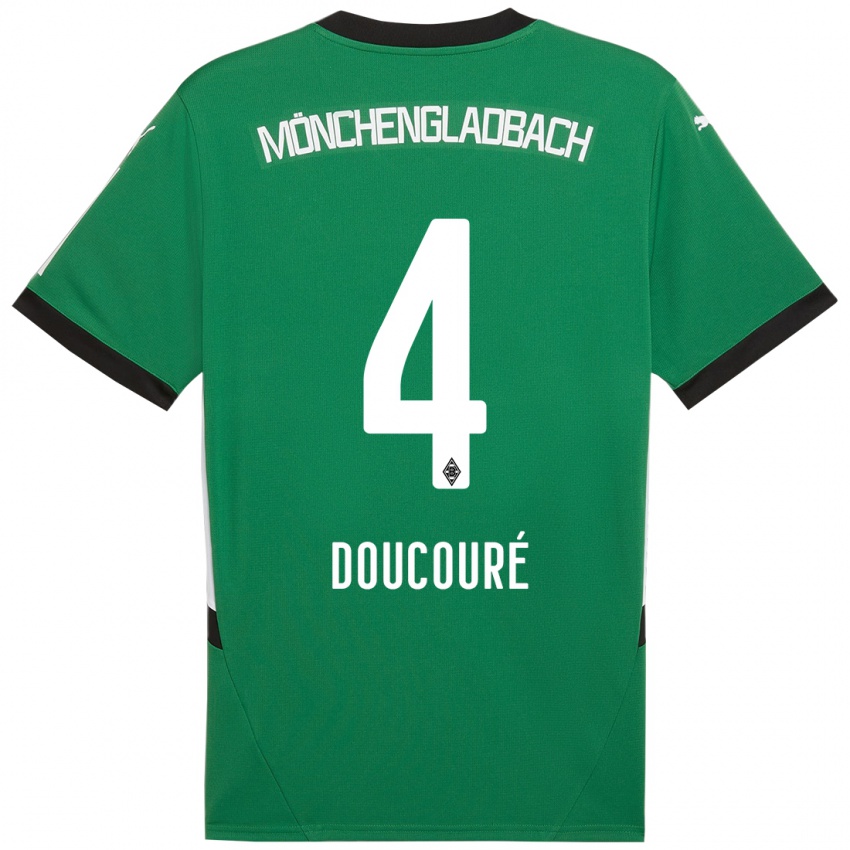 Kinder Mamadou Doucouré #4 Grün Weiß Auswärtstrikot Trikot 2024/25 T-Shirt Österreich