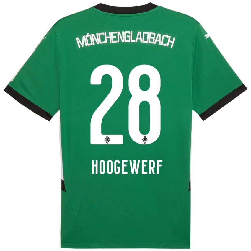 Kinder Dillon Hoogewerf #28 Grün Weiß Auswärtstrikot Trikot 2024/25 T-Shirt Österreich